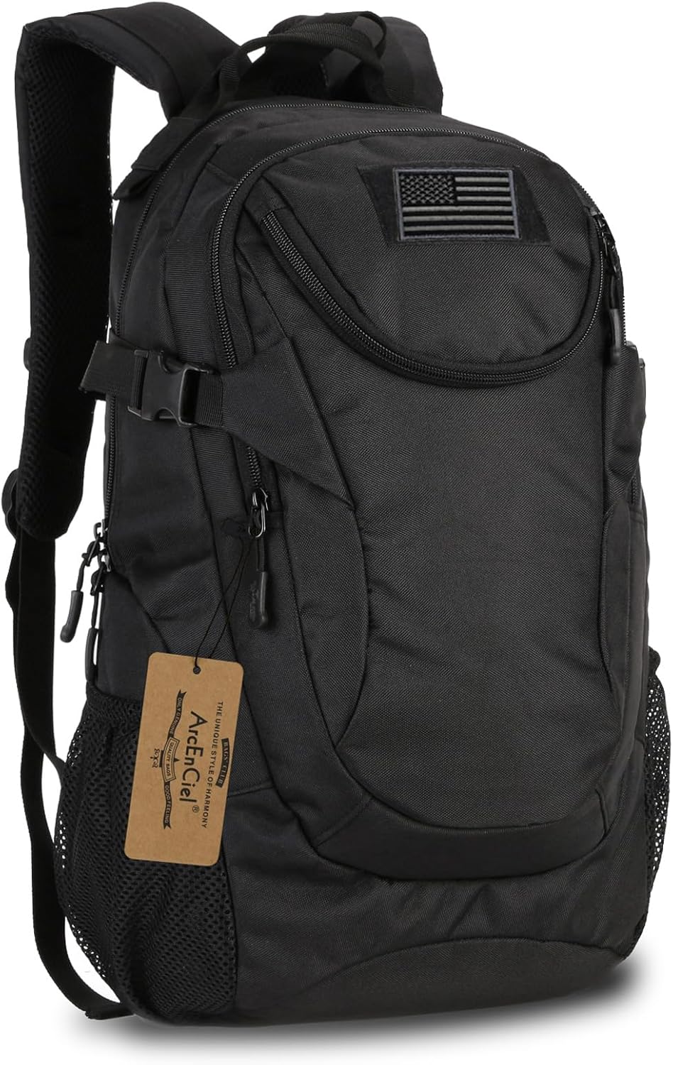 ArcEnCiel Motorcycle Backpack Tactical Military Bag for Outdoor Hiking Camping Trekking - Rain Cover+Patch Included