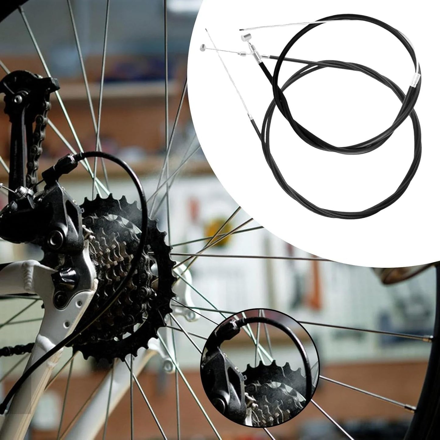1 Pair Black Bike Brake Cable,Bike Brake Wire Set,Front and Rear Brake Cable for Road Bike and Common Bike,Bike Brake Cables and Housing,Brake Parts