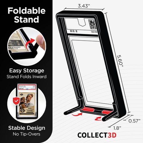 Graded Trading Card Frame Display with Folding Stand | Fits PSA | 10 Pack (Black) | Secure Fit Protection | Easy Storage | Display & Protect Your Cards