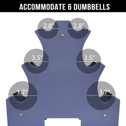 Balelinko 3 Tier Dumbbell Rack Stand, Compact Free Weight Dumbbell Holder for Home Gym Organization (Weights Not Included),Blue