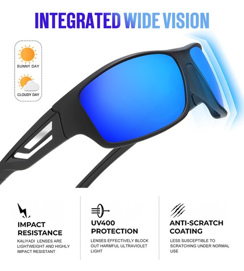 KALIYADI Sunglasses-Men Polarized Sports Sun-glasses: Mens Sunglasses Polarized UV Protection Driving Running Cycling Outdoor