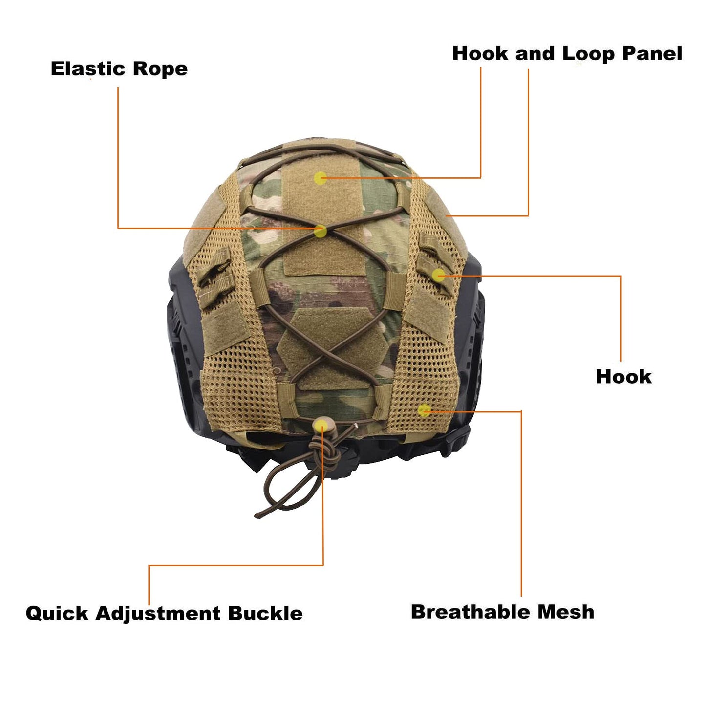 Tactical Fast Helmet Cover and Battery Pouch Counterweight Pouch Fit Size M/L Fast PJ BJ MH Helmet (CP)