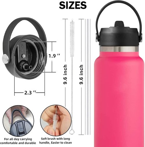 Straw Lid for Hydroflask Wide Mouth, hydroflask lids with straw 12 18 20 32 40 64 oz, Replacement Cap for Hydroflask, Top Sport Water Bottle Accessoriess