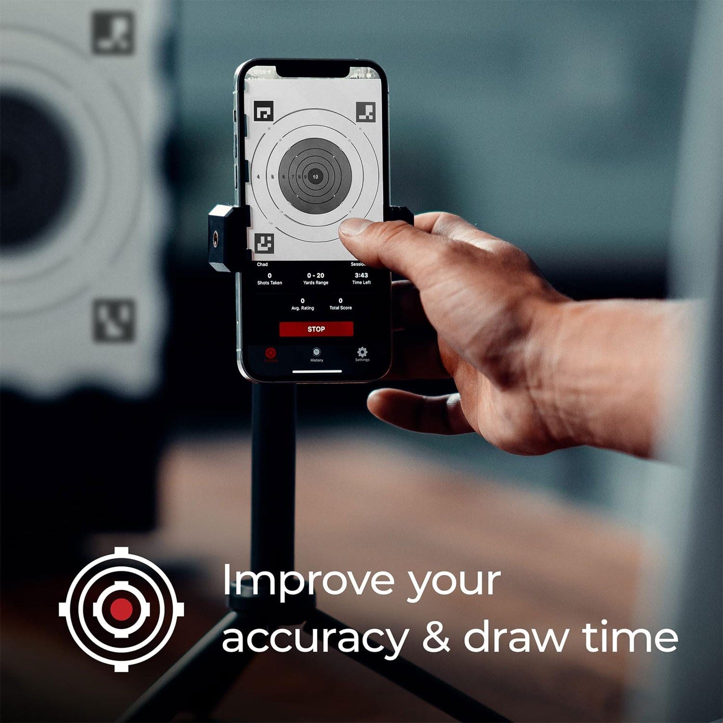 Strikeman 9mm Dry-Fire Laser Training System - Great for Target Shooting Practice with Pistols - w/Access to Updated App (No Subscription Needed), Cartridge, Target & Phone Holder