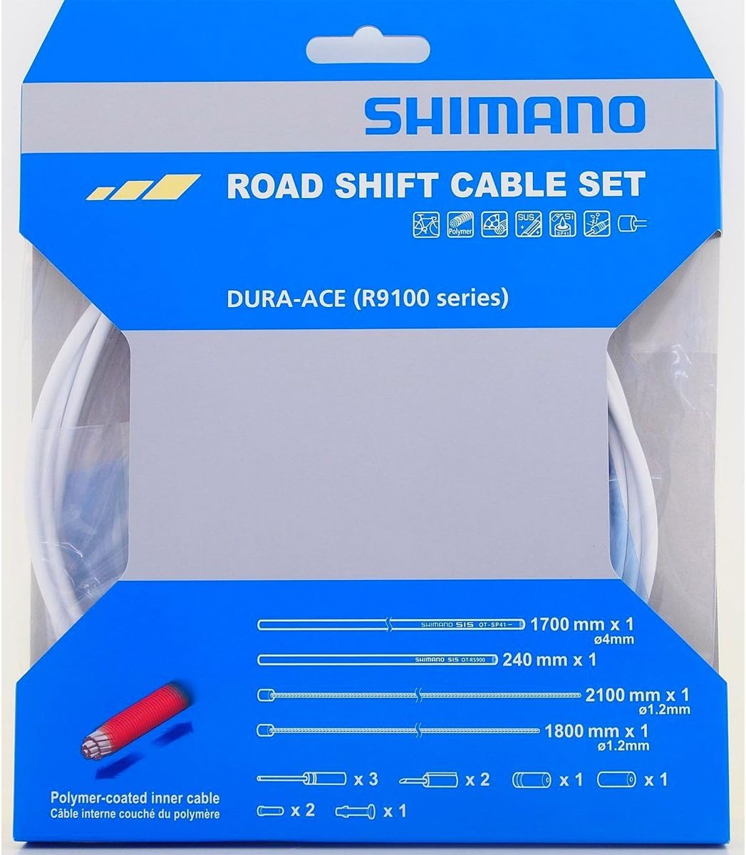 SHIMANO Dura-Ace R9100 Ot-Sp41 Polymer-Coated Derailleur Cable Set White, One Size