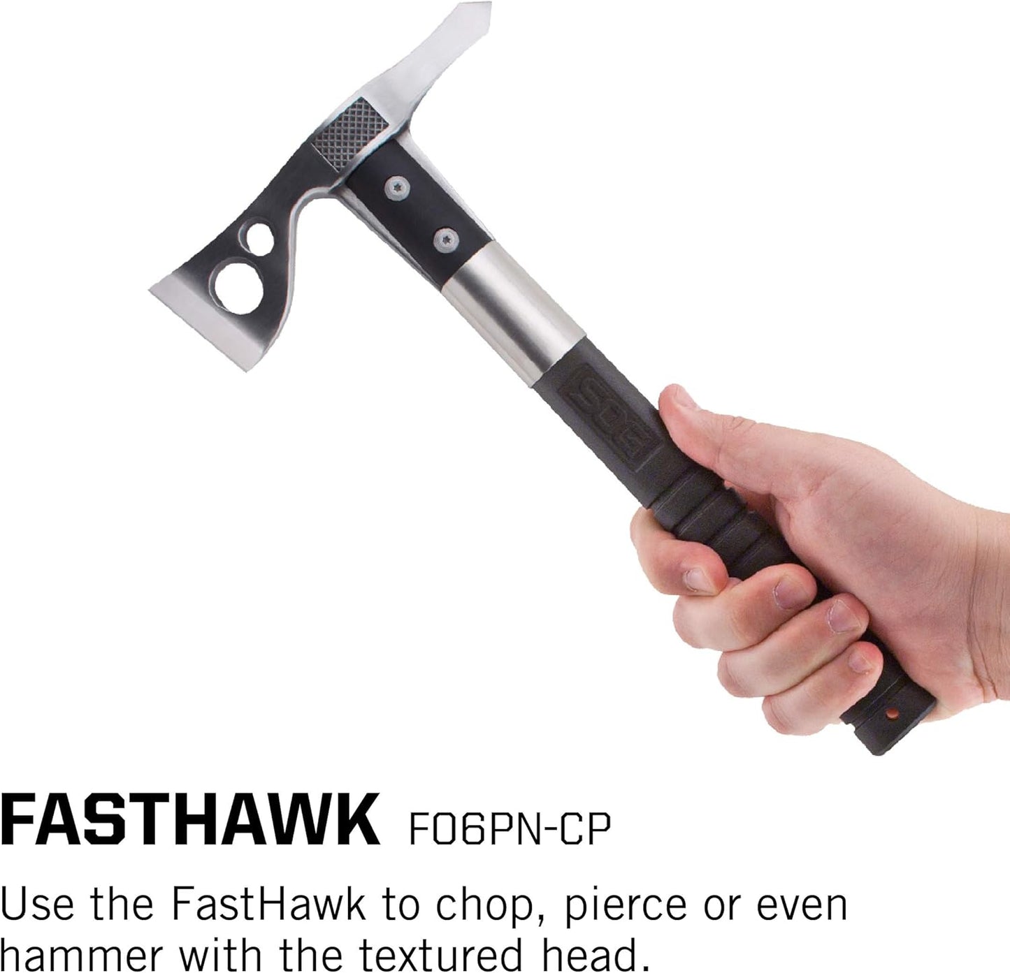 SOG FastHawk- Lighter, Faster, Agile Throwing Hatchet, Versatile Survival Tactical Axe for Competition Throwing and Camping, Hunting and Packing-Black (F06TN-CP)