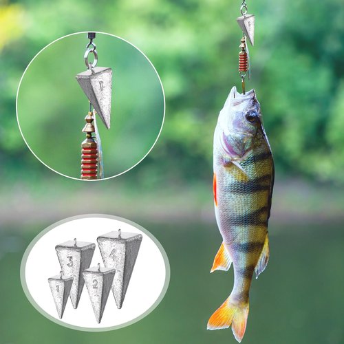 Hiboom 42 Pcs Pyramid Sinker Weights for Fishing Kit 1 oz 2 oz 3 oz 4 oz Fishing Weights Rig Freshwater Saltwater Fishing Pyramid Sinkers for Ocean Surf Fishing Gear Tackle