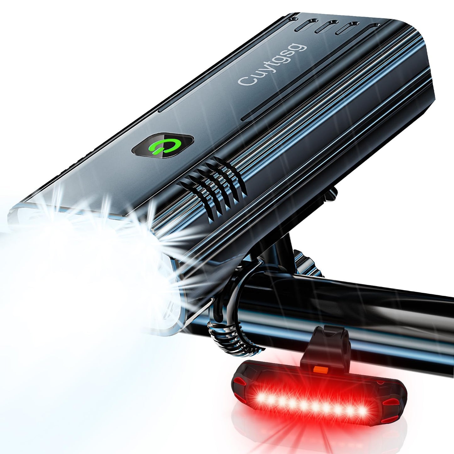 2025 New Super Bright High Lumens Bike Lights for Night Riding,6LED 360°Rotatable Bike Headlight,Bicycle Light-10 Modes,Long Runtime, Upgrade Waterproof USB Rechargeable Bike Light,with Taillights