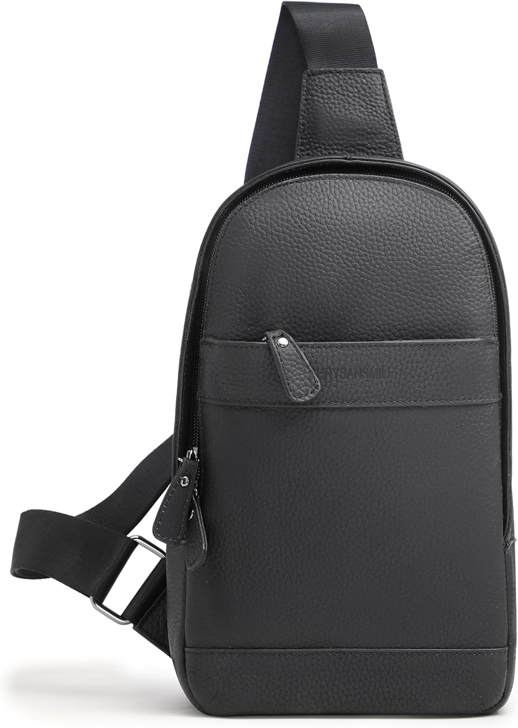 Chrysansmile Sling Bag for Men Genuine Leather Cross Body Bag Mens Crossbody Shoulder Backpack Black Fanny Packs for Travel