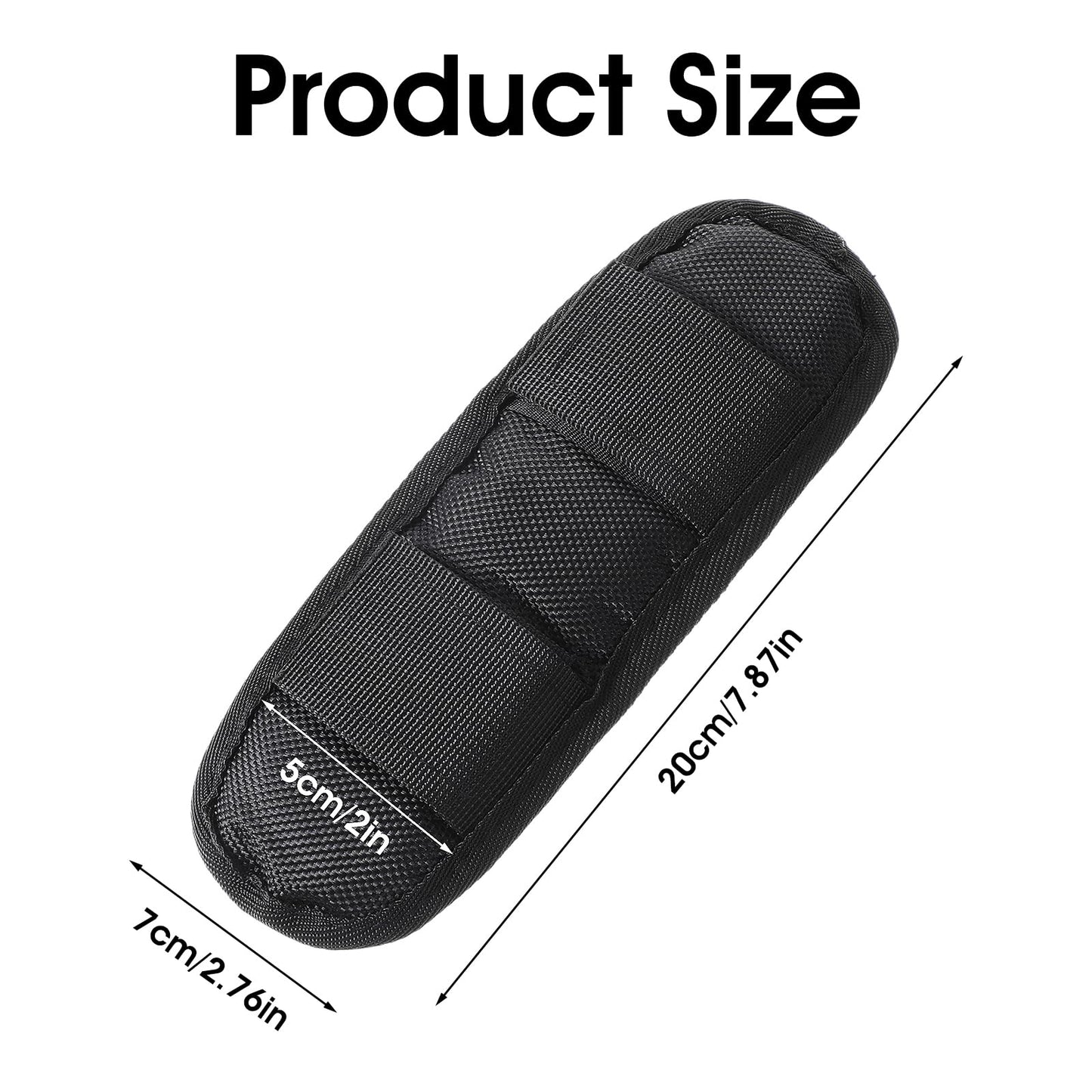 2 Pack Black Shoulder Strap Pad, Extra Thick Shoulder Strap Pad, Removable Luggage Bags Shoulder Strap Pads, Universal Replacement Shoulder Pad, Guitar Strap Pad, Fastener Cushions for Shoulder Bags