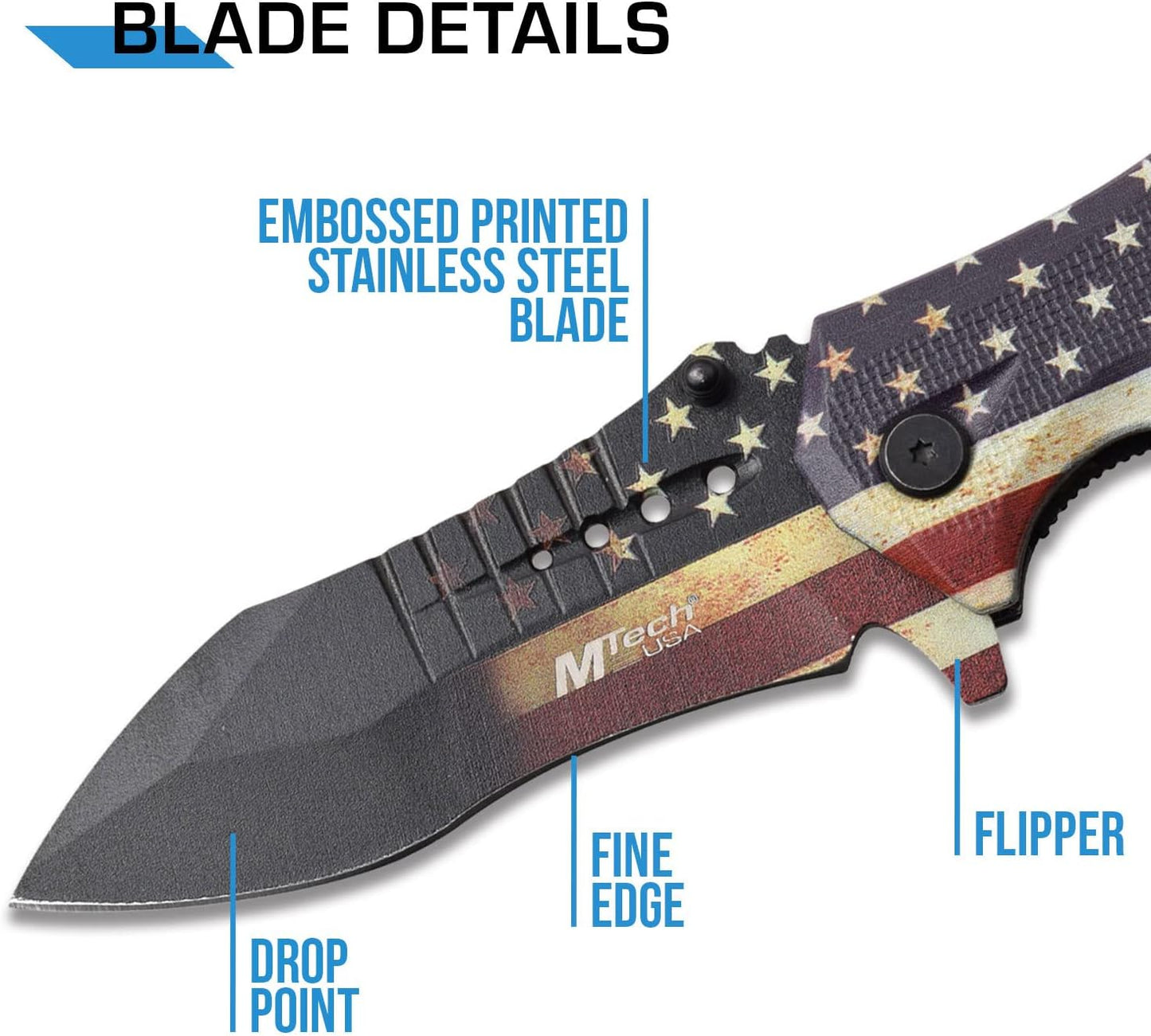 MTech USA MT-A845BK SPRING ASSISTED KNIFE, 5" Closed, Black Blade