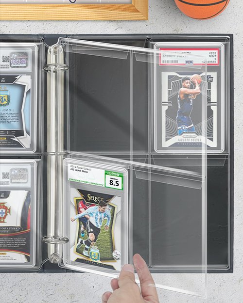 CollectHall Graded Card Sleeves, PSA Graded Card Slab Binder Pages for Storage & Display, Compatible with PSA, BGS, CGC Graded Sports Cards and One-Touch Magnetic Card Holders- 12 Pages