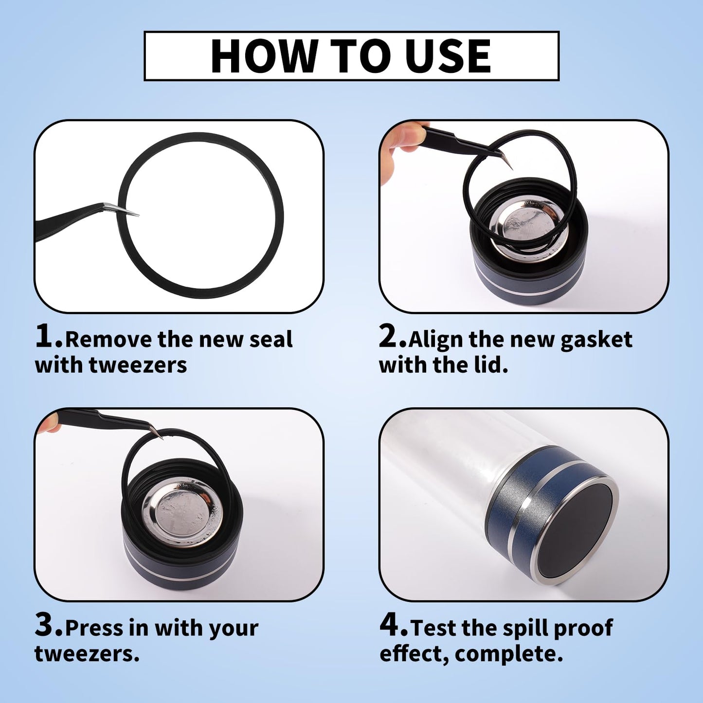 6PCS Contigo Replacement Lid Parts - Replacement Rubber Lids Seals Compatible with 16oz & 20oz Leak-Proof Travel Mug Contigo Water Bottle Lids Replacement Rubber Lid Ring for Coffee Mugs