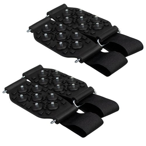 Ice Cleats Mid-Sole Ice Snow Traction Cleats for Shoes and Boots 7 Studs Ice Grippers Ice Shoes Crampons with Adjustable Straps Walking on Snow and Ice Women Men (2 Pairs)