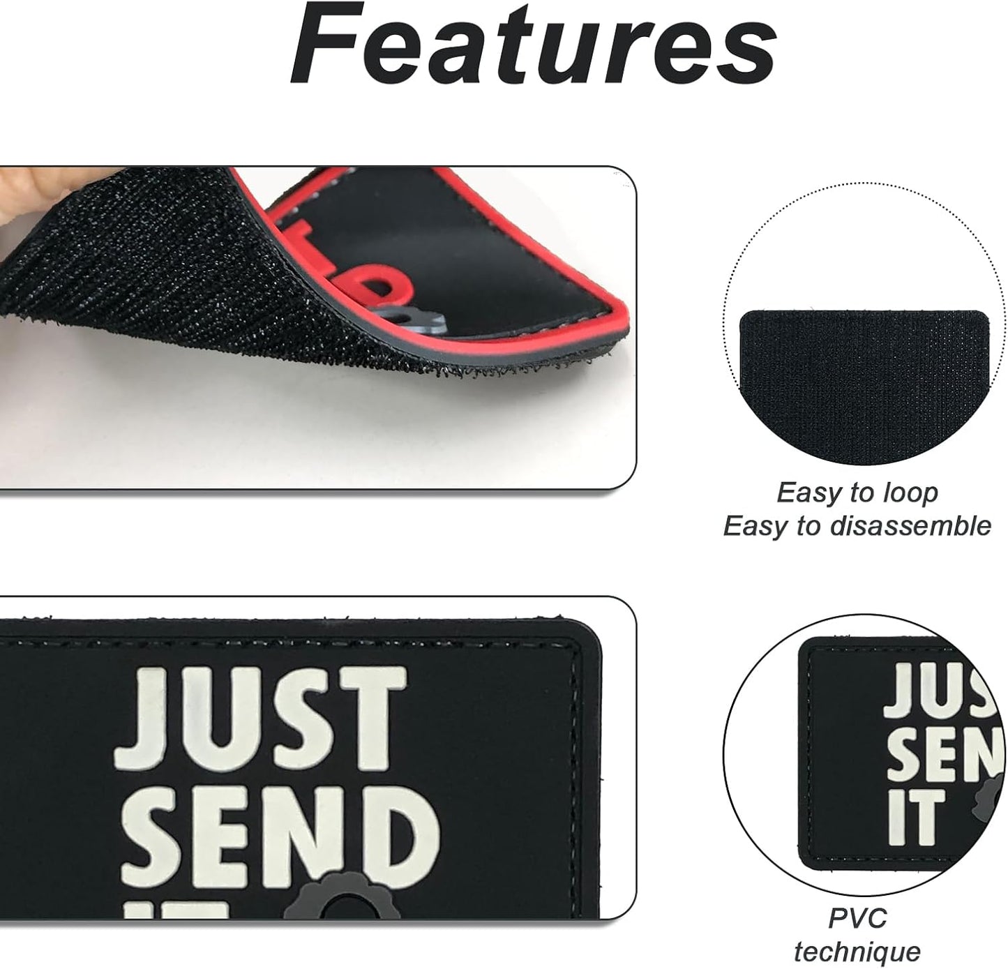 Just Send It Sniper Rubber Tactical Patch 2.95x2 inches with Hook Fastener Back for Hats Caps Clothing Vests Bags Backpacks (Tan)