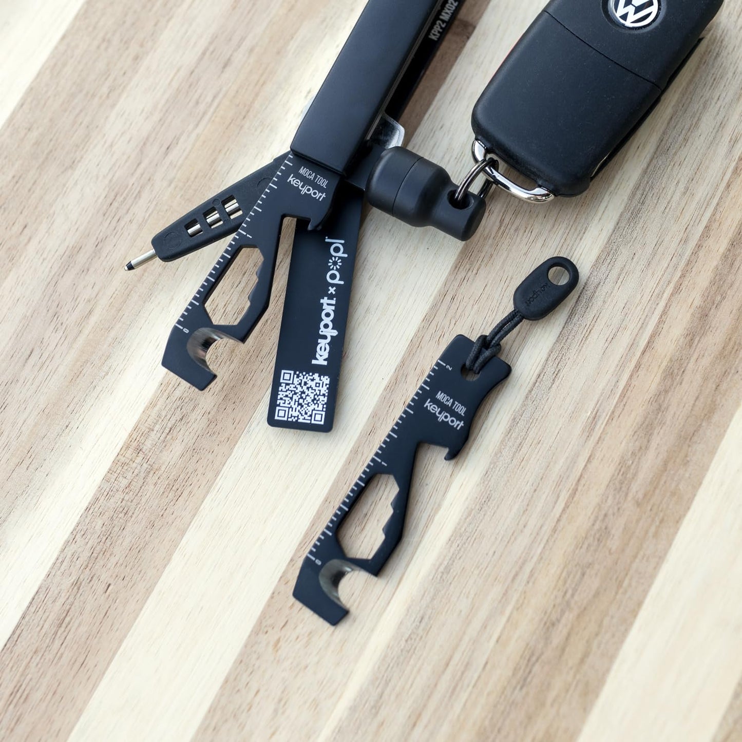 Keyport MOCA 10-in-1 Keychain Multitool (Black) | EDC Multi Tool: Pry Bar, Bottle Opener, Screwdriver, Box Opener, Cord Cutter & More | TSA Key Tool | EDC Gear | Key Organizer, Key Chain Compatible