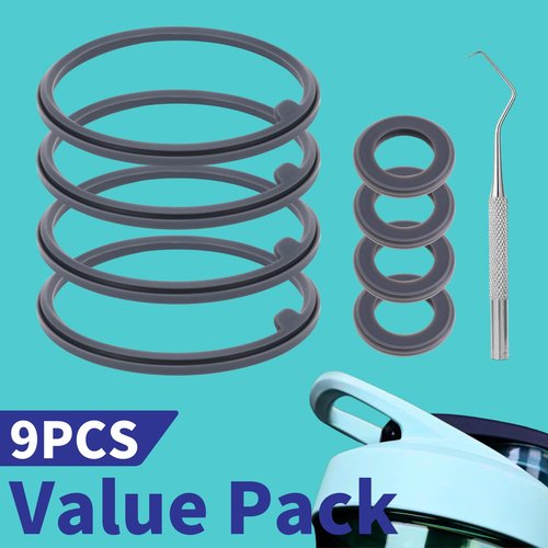 9PCS Shaker Bottle Gasket Replacement for BlenderBottle Strada Shaker Cup Stainless Steel Water Bottle,Wire Whisk Bottle Gasket,Compatible with Blender Bottle Strada Protein Shaker Bottle(Flip lid)