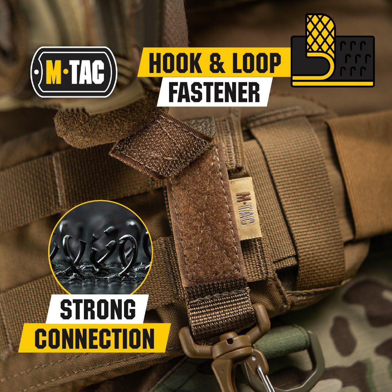 M-Tac Belt Key Holder with Carabiner - Molle Tactical Key Chains for Men - Coyote