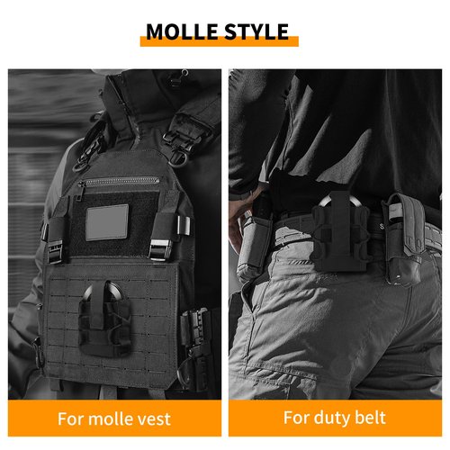 Handcuff Holster Case, Molle Hand Cuff Holder Pouch for Duty Belt and Tactical Vest Black