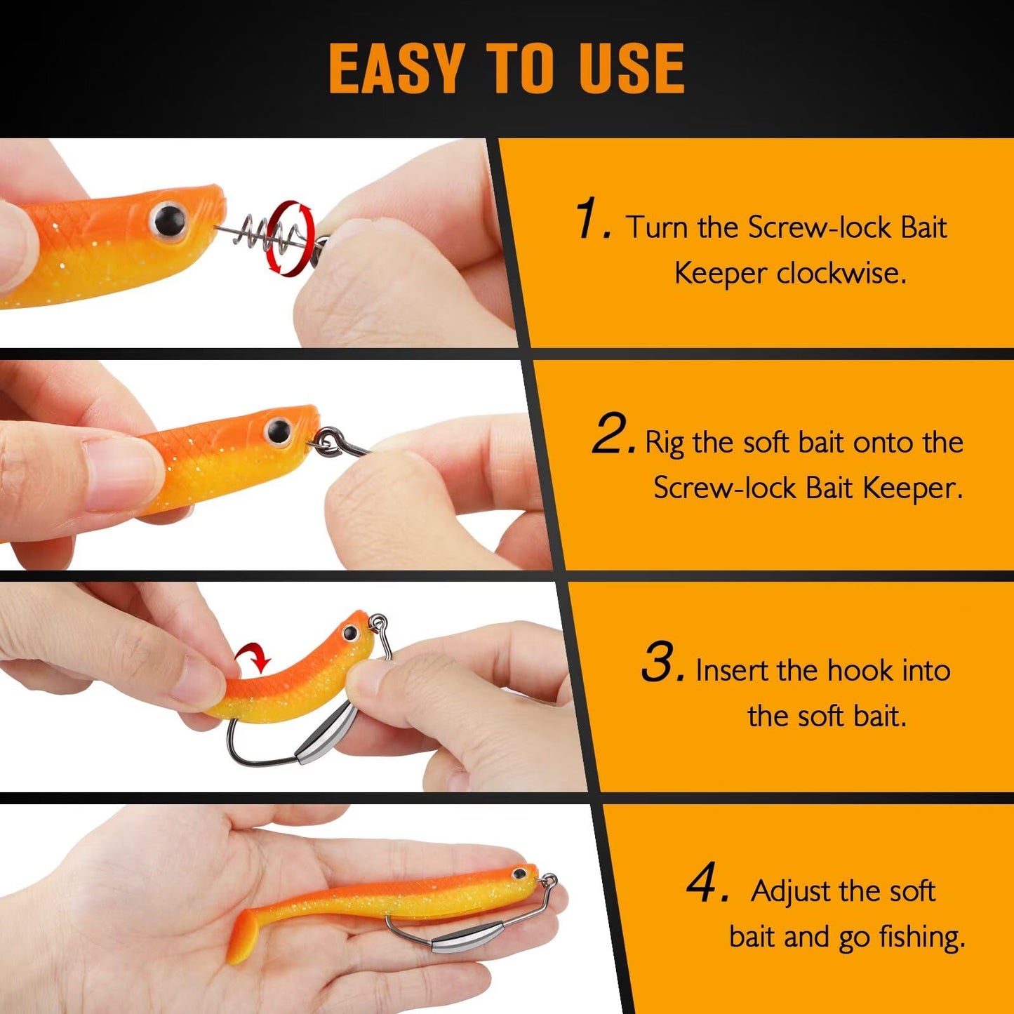 Dovesun 12PCS Weighted Swimbait Hooks Weighted Fishing Hooks Saltwater Freshwater Worm Weedless Hooks for Bass Fishing 3/0