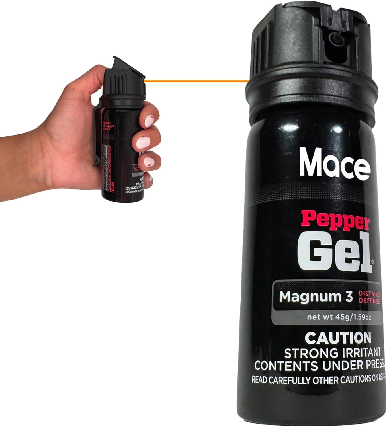 Mace Magnum 3, Magnum 4, or Magnum 9 Pepper Gel Spray, Up to 25 Feet Range, No Wind Blowback, Pepper Spray Gel for Women & Men