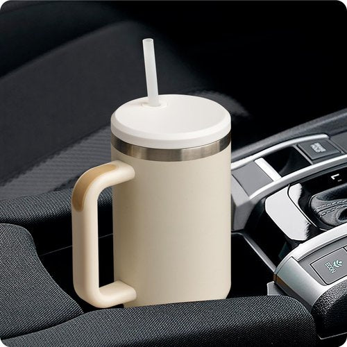 Prurex 40 oz Replacement Lid for Stanley - Compatible with Quencher H2.0 & 1.0 FlowState Tumblers, Leakproof Screw-On Straw Cover for 40oz Tumbler Cup, BPA-Free(White)