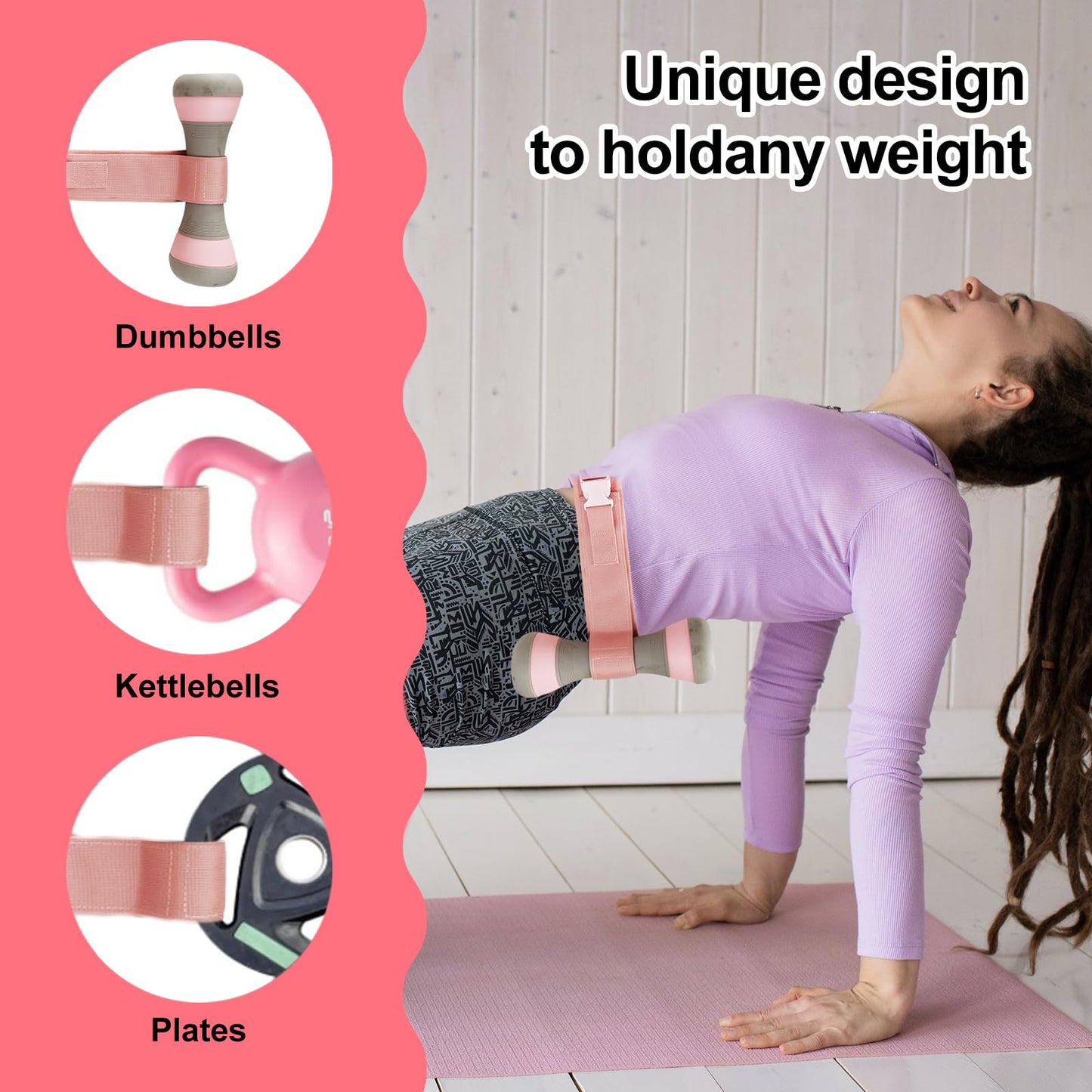 YARKHI Hip Thrust Belt, Booty Belt for Hip Thrust, Easy to Use with Dumbbells, Kettlebells, Plates, Exercise Hip Thrust Belt with Non-slip Padding to Protect Your Hips for the Gym Home Workouts