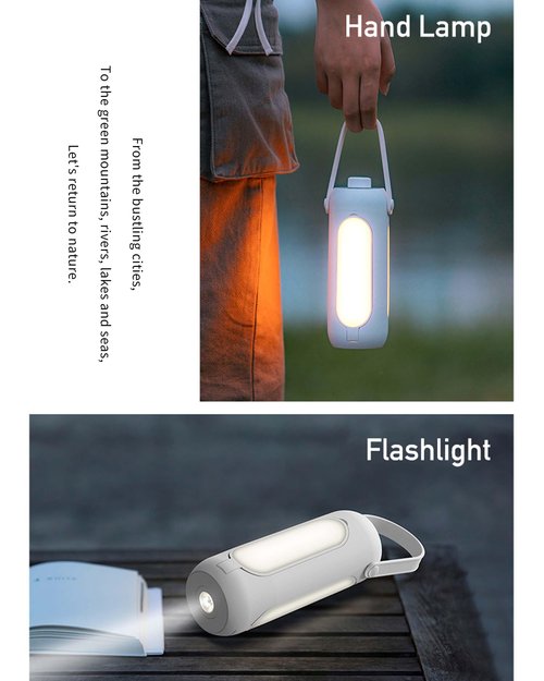 8AMTECH Camping Lantern, Portable Outdoor Light Folding Flashlight Large Capacity Emergency Power Supply Rechargeable Light for Backpacking, Hiking, Fishing, Emergency, Hurricane