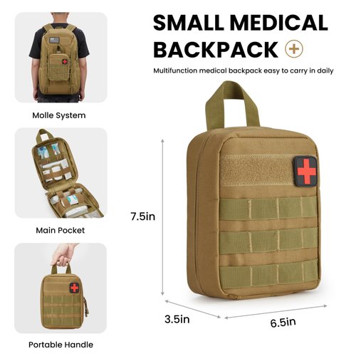G4Free 45L Military Tactical Backpack 3 Day Assault Survival Molle Pack for Hiking Camping Traveling(Tan)