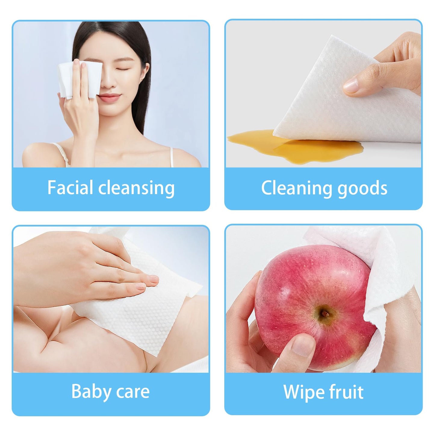 Kiluiu Compressed Towels, Camping Towels, Magic Cotton Wipes, Disposable Facial Towels, High-Capacity Travel/Camping/Hiking, 150Pcs/9X9in (White Pearl Pattern)