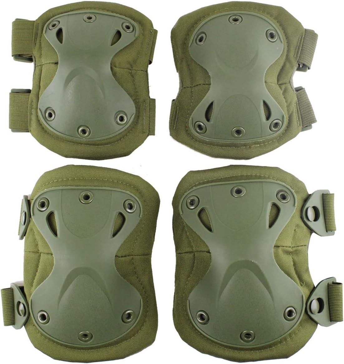 AOUTACC Tactical Combat Knee & Elbow Protective Pads Set for Outdoor CS Paintball Game Cycling Safety Skateboarding Gear Skates Knee Protection Guard Pads