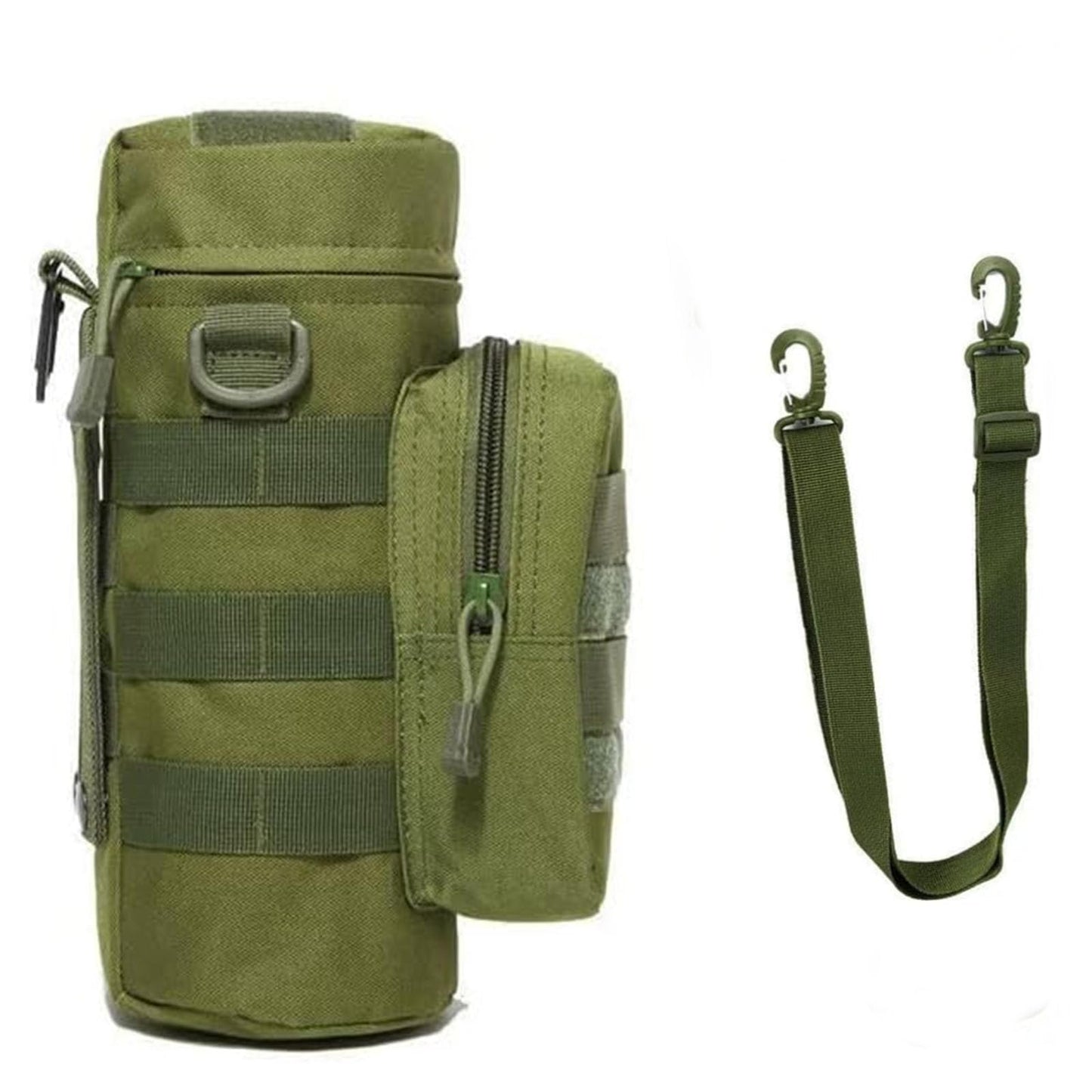 Molle Water Bottle Carrier Bag, Bottle Pouch Holder, Adjustable Shoulder Hand Strap Sling Neoprene Sleeve Sports Water Bottle Accessories for Hiking Travelling Camping