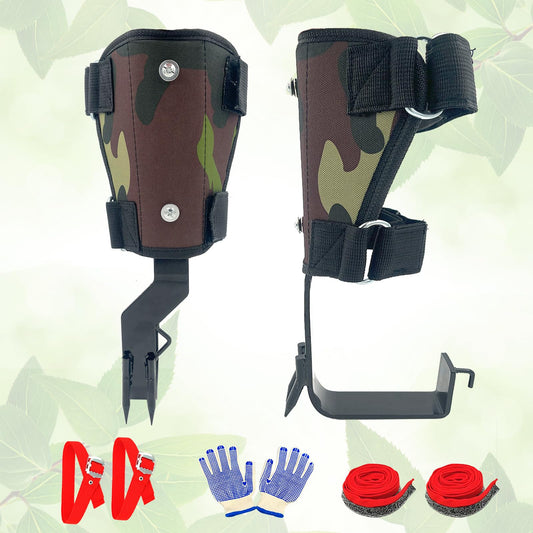 kilogorge Tree Climbing Spikes, Tree Climbing Gear Set,Tree Climbing Kit with 2 Claws and Wide Pedal,Camouflage Green Tree Climbing Equipment, Tree Spikes Set for Climbing,Picking Fruit, Outdoor
