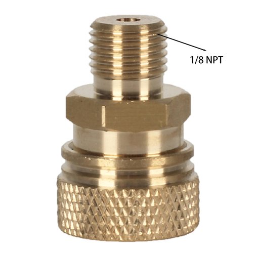 HMKUGO 1/8 NPT Male Thread Quick-Disconnect Plug Adapter, 8mm Fmale Quick Disconnect Adapter, PCP Paintball Charging Fittings with Sealing O-Ring