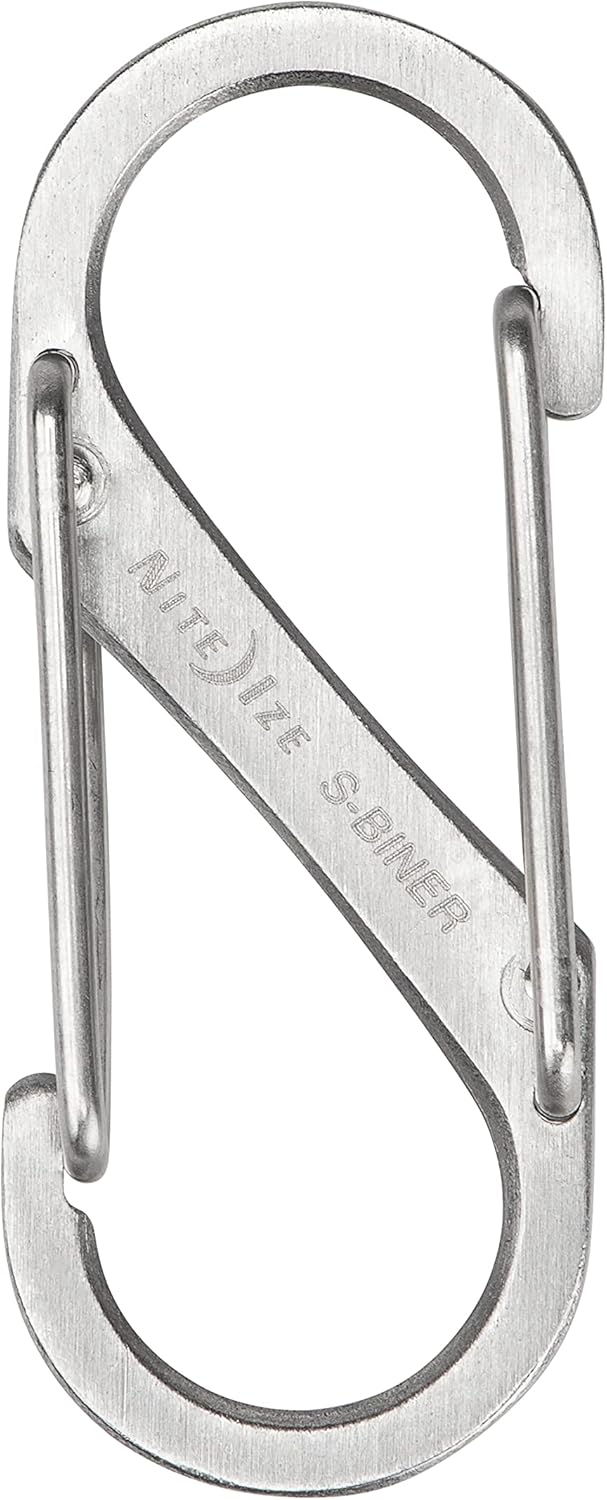 Nite Ize Size-1 S-Biner Dual Carabiner, Stainless-Steel, 2-Pack