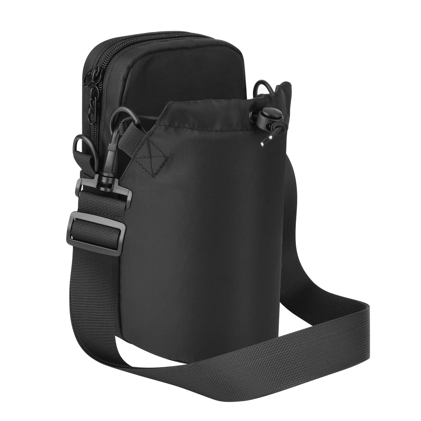 Cosmos Water Bottle Bag Crossbody Bottle Holder Carrier Case Bag Bottle Sling Bag Pouch with Adjustable Shoulder Strap & Pocket, Fits 30 to 48 oz Bottle for Hiking Camping Walking Travel & Fishing
