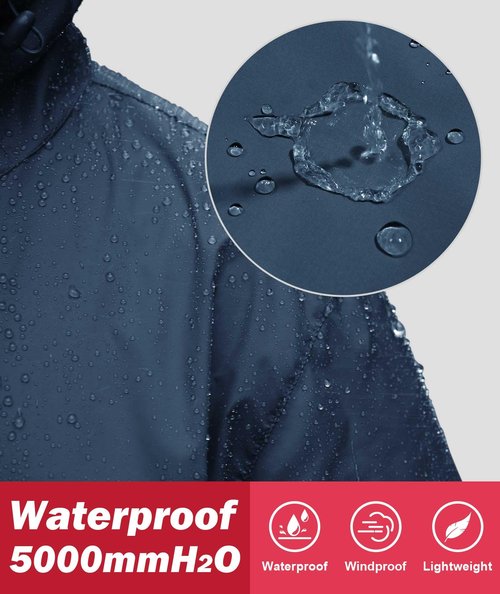 SWISSWELL Men's Rain Jacket Windbreaker Packable,Lightweight Golf Rain Coat Inner Pocket for Camping Hiking Cycling