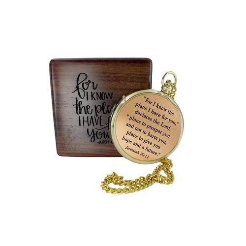 Christian Compass – Jeremiah 29:11 “for I Know The Plans” Engraved Brass Gift, Faith-Based Keepsake for Graduation, Baptism, Confirmation, or Religious Gift for Boys, Girls & Adults – Gift Boxed