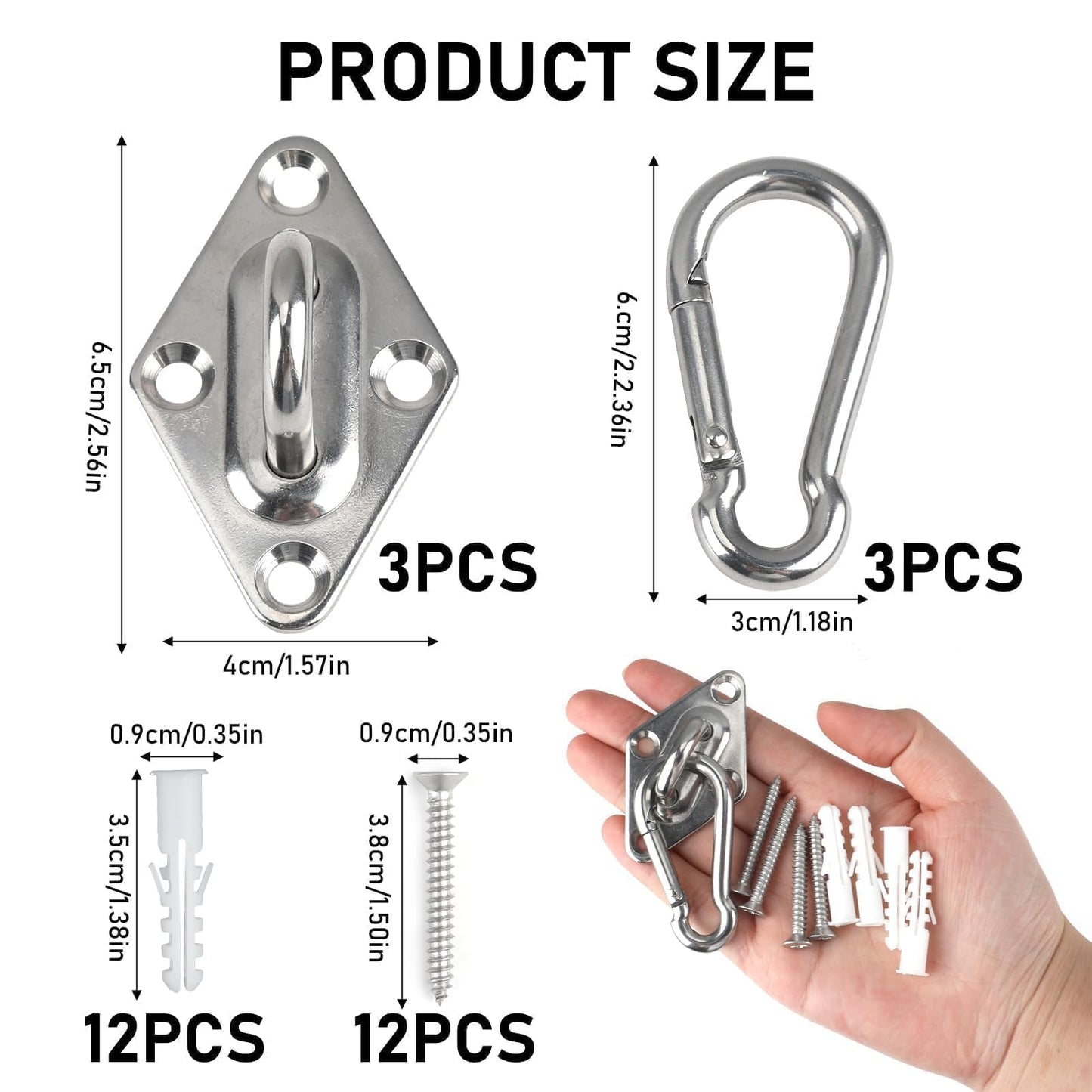 3 Pack Resistance Band Wall Mount, Exercise Anchors Hooks for Wall, Space Saving Workout Resistance Bands for Beginners, Athletes, Fitness Enthusiasts, Home Gym, Suspension Trainer, Stretching