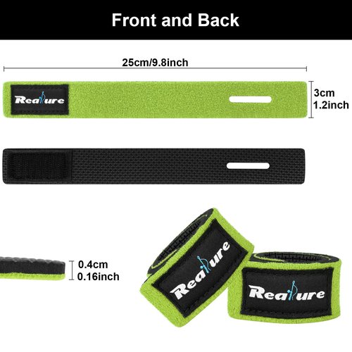 Realure 12 Pcs Fishing Rod Straps, Adjustable Fishing Rod Straps, Elastic Neoprene Fishing Rod Bands Straps, for Fixed Sea Fishing Rods Belt Gear Rods Wrap Protectors Ties