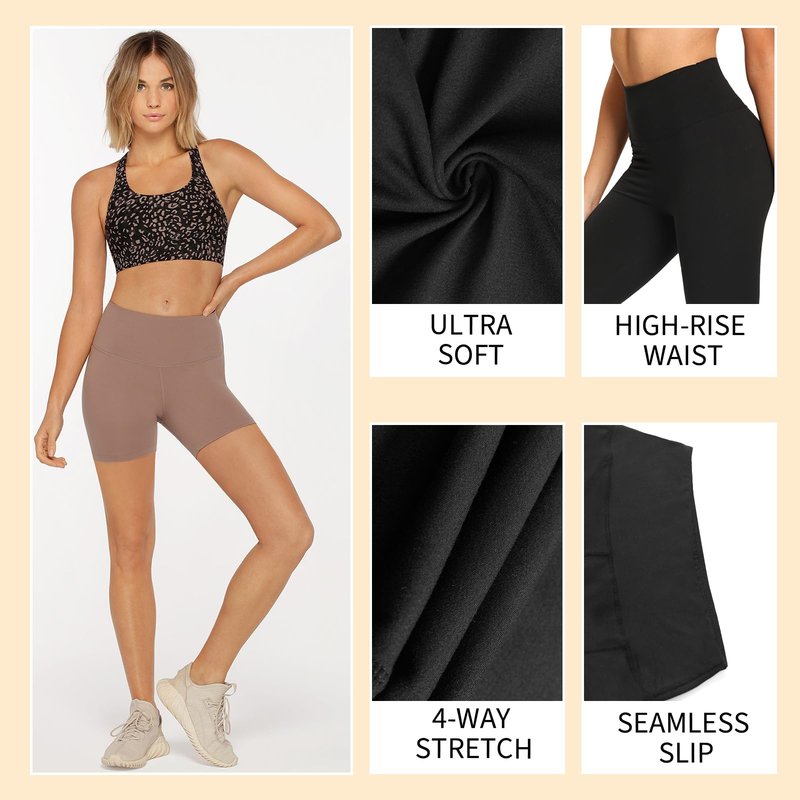TNNZEET 7 Pack Biker Shorts for Women - 5"/8"/3" High Waisted Workout Tummy Control Spandex Gym Shorts for Yoga Athletic