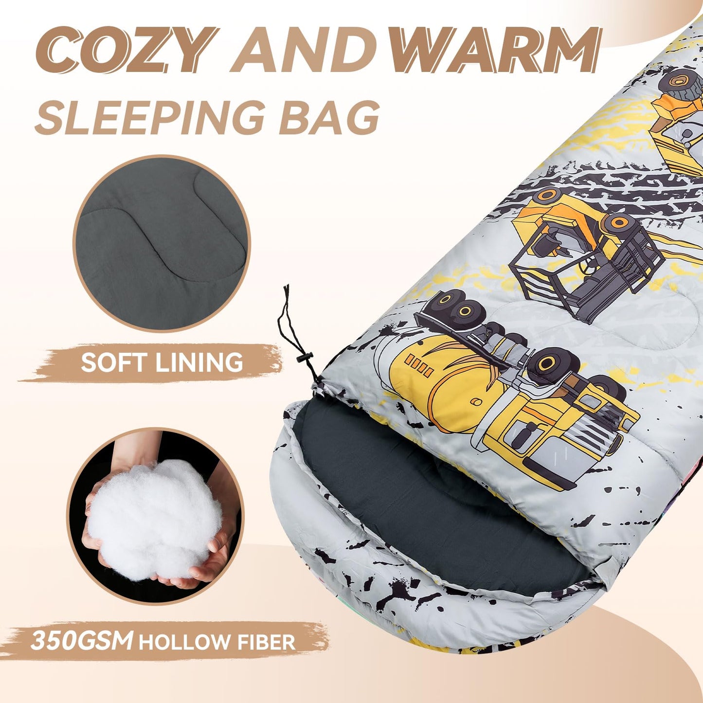 Kids Sleeping Bag for Camping - Lightweight 3 Season Child Backpacking Sleeping Bag for Girls and Boys, Waterproof Cmpact Youth Camping Gear for Outdoor by Croosseoutdoors