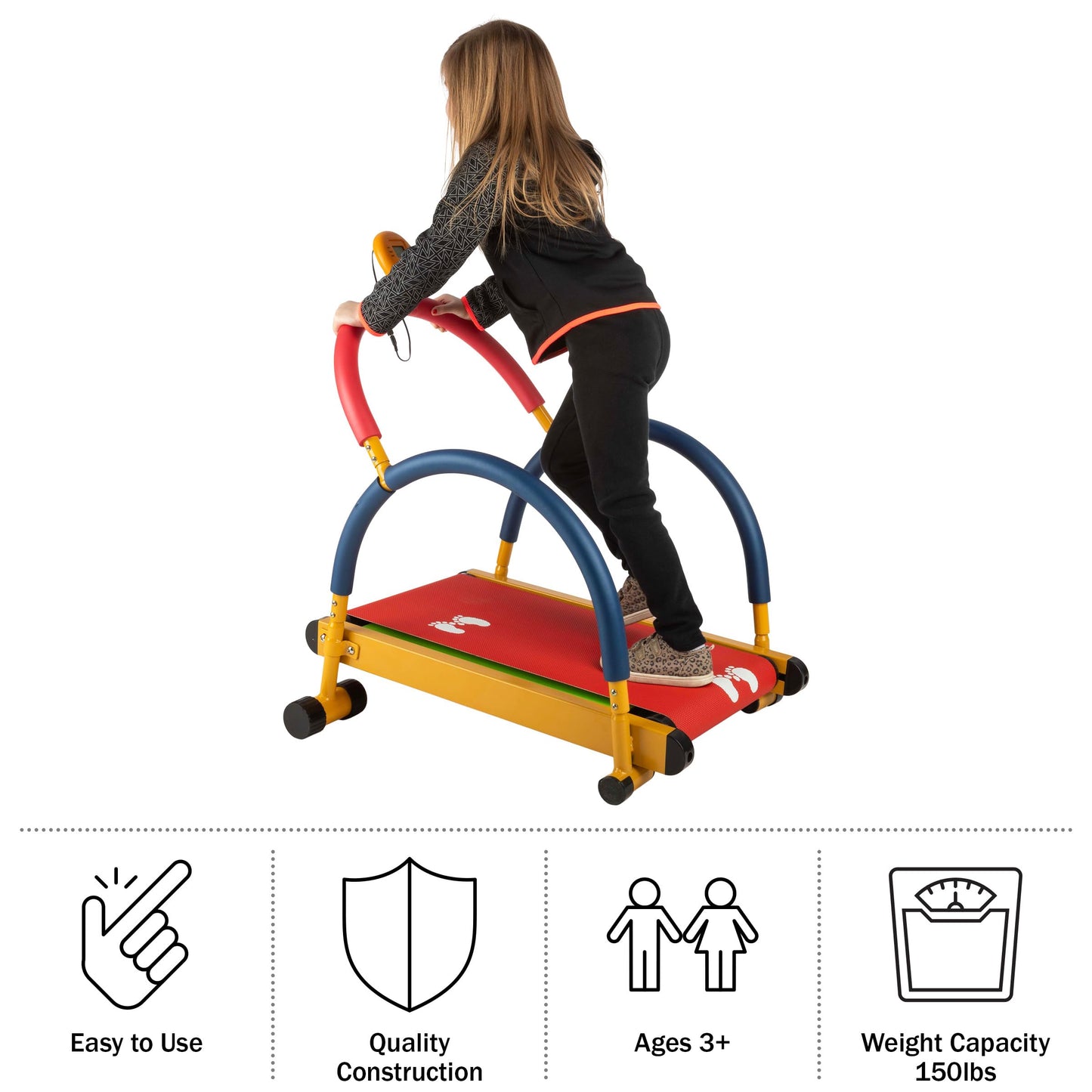Kids Treadmill - Self Propelled Workout Tread Mill for Indoor Play Gym - Kids Exercise Equipment for Boys and Girls Ages 3 and Up by Hey Play