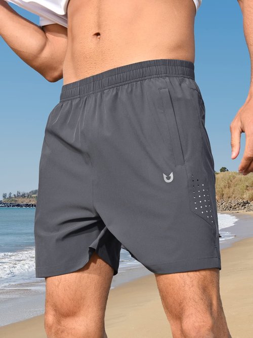 NORTHYARD Mens 5 Inch Inseam Running Gym Shorts, Quick Dry Athletic Shorts for Men, Active Workout Sport with Zip Pockets Darkgrey XL