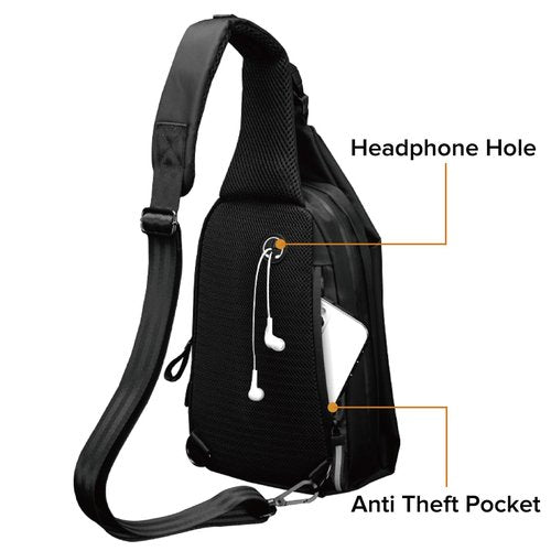 Crossbody Sling Backpacks Small Sling Bag for Men Women Shoulder Motorcycle Chest Daypack One Strap Backpack for Casual Travel Diving Hiking Gym Outdoor Sports Black