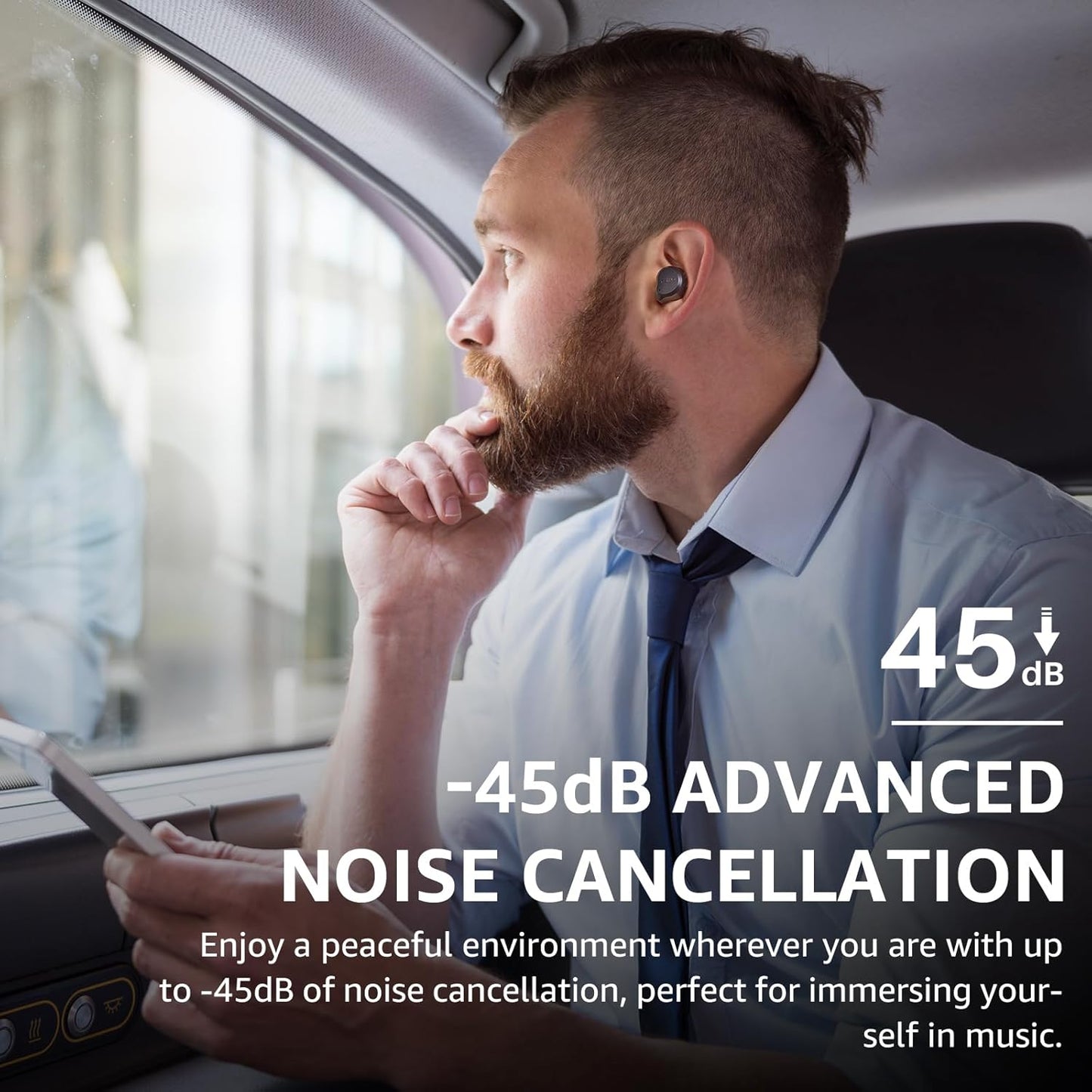 TOZO NC9 Hybrid Active Noise Cancelling Wireless Earbuds, 6 Mics ENC Clear Call, IPX8 Waterproof, in Ear Bluetooth 5.3 Headphones Stereo Bass Ear Buds 59H Playtime with LED Display 32 EQs via APP