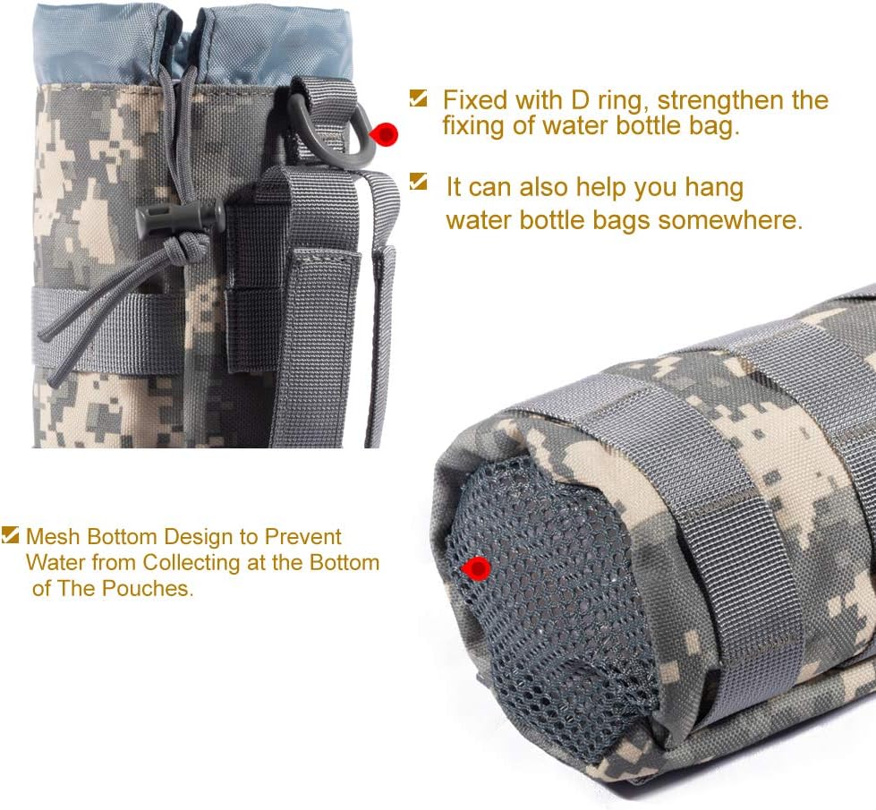 Upgraded Tactical Water Bottle Holder | Molle Pouch for Travel & Hydration