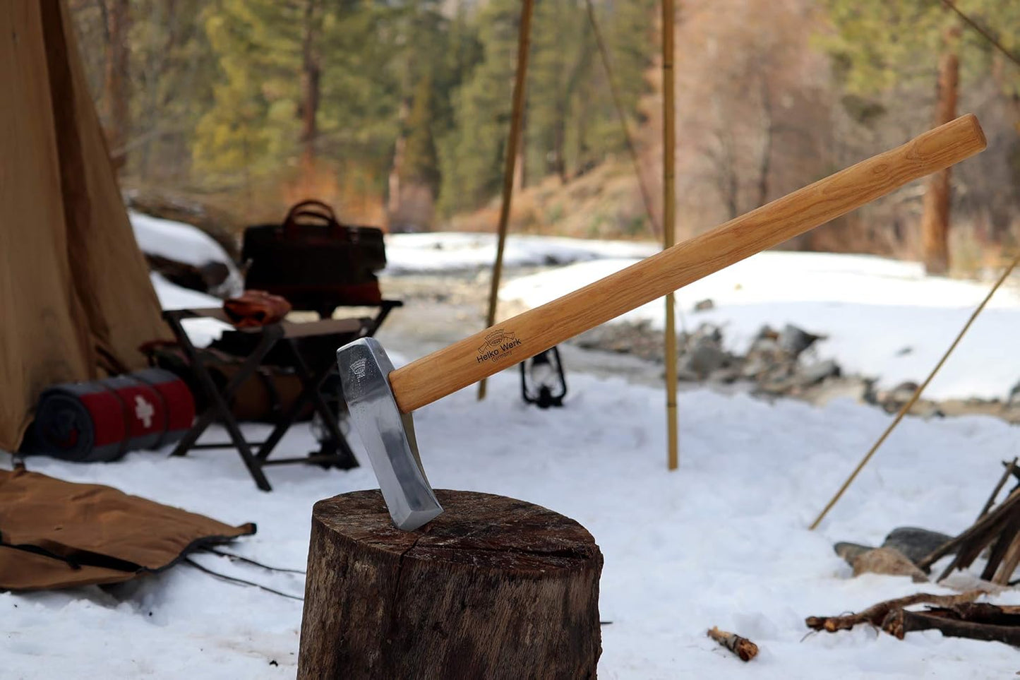 1844 Helko Werk Germany Classic Journeyman Pack Axe - Made in Germany Lightweight and Compact Backpacking Axe and Bushcraft Axe for Camping - Head 1.5 lbs, Handle 20 in. (Journeyman) #11441