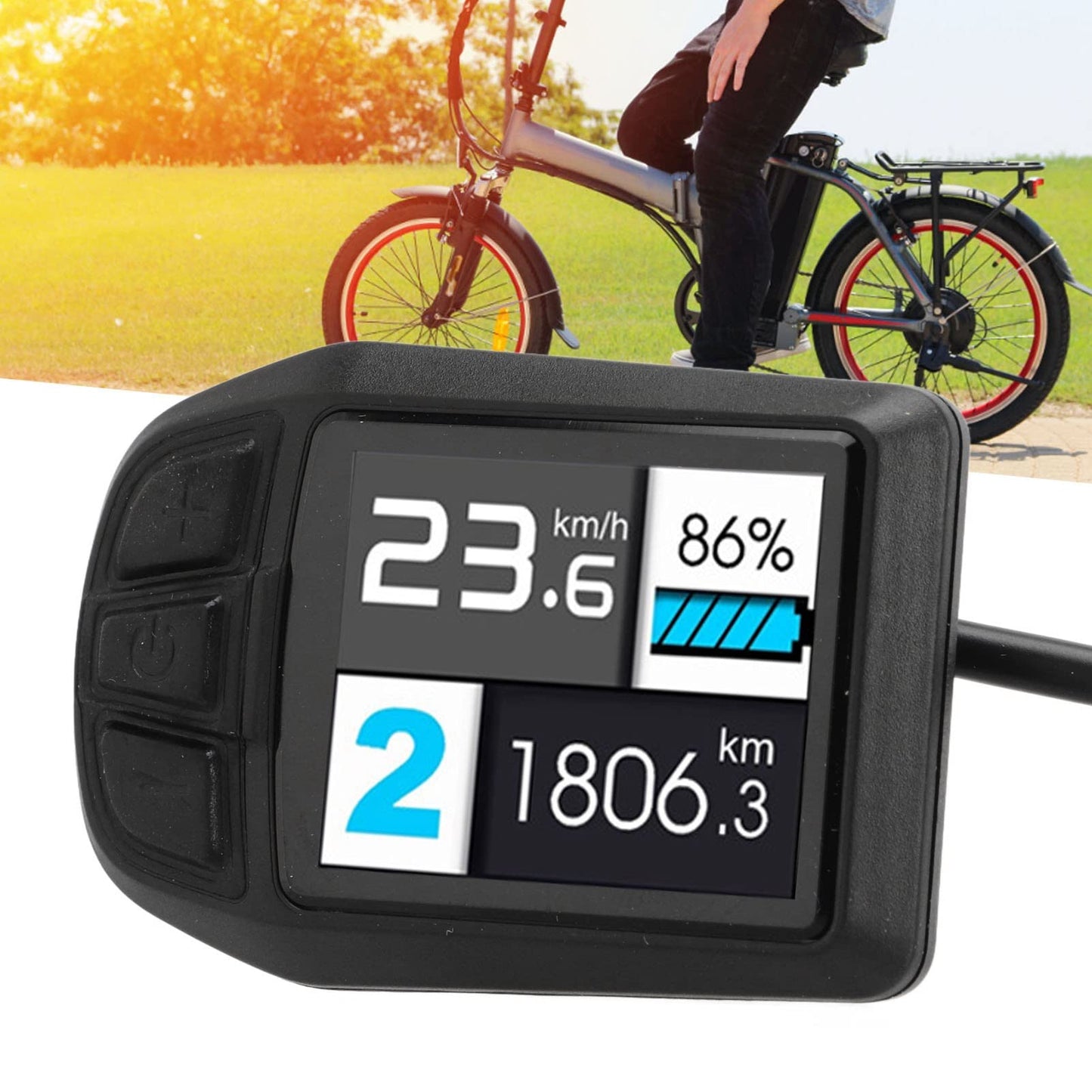 2023 Upgraded 22.2mm Colorful E Display, IPX64 and Computer, UKC3 ABS Multifunction LCD Display Meter, Assisted Conversion Accessories