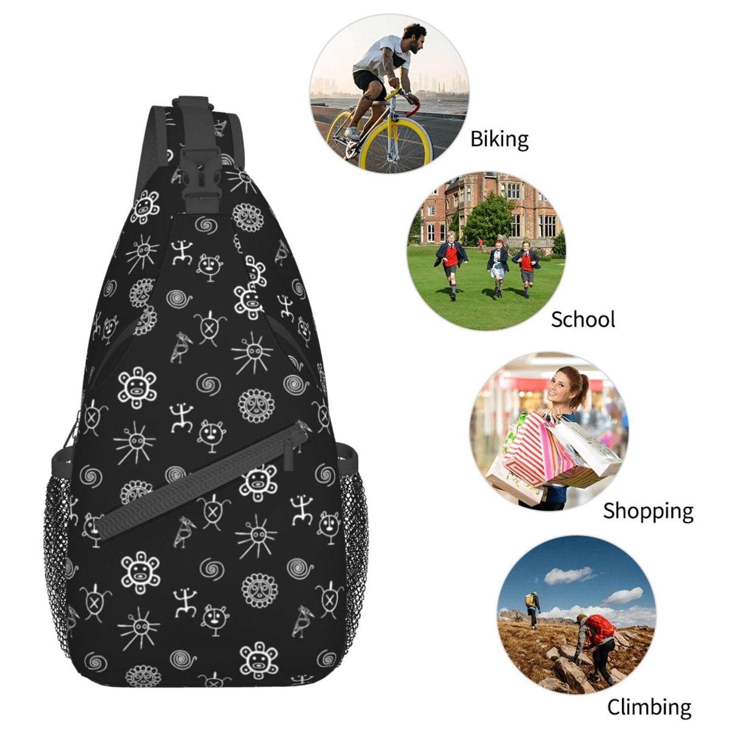ROSIHODE Puerto Rico Flag Sling Bag, Fashion Crossbody Backpack Shoulder Bag Chest Bag for Men Women Hiking Travel